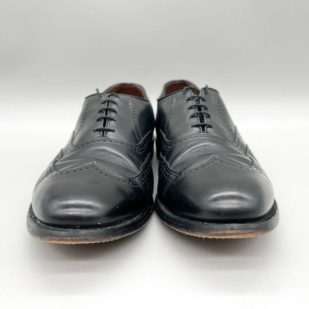Allen Edmonds Marlow Mens 10.5 C Black Leather Wingtip Oxford Dress Shoes VTG
